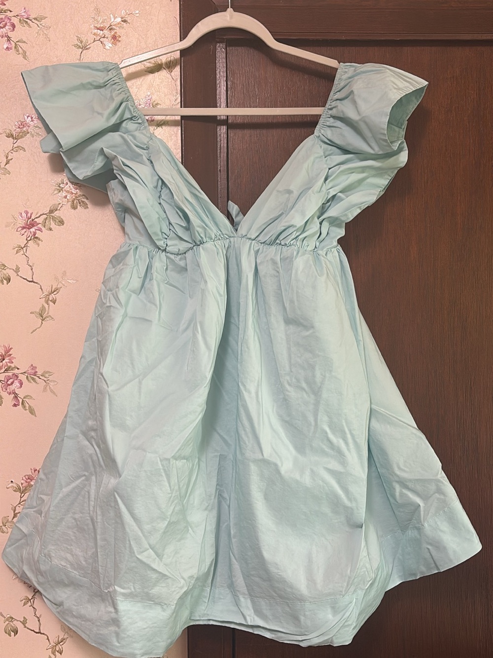 Day+Moon Aqua Ruffle Sleeve Dress